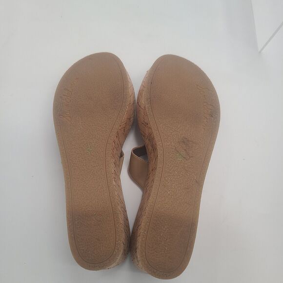 SAM EDELMAN 9.5 M ROMY Platform Flip Flop Sandals Beige Cork Wedge Womens - Picture 6 of 9